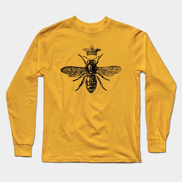 QUEEN BEE, BEE THE QUEEN YOU WERE MEANT TO BE,  Love Bees, Queen Bee Design, Vintage Bee with crown, Bee Lover Long Sleeve T-Shirt by penandinkdesign@hotmail.com